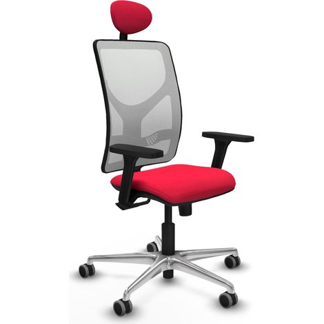 Chaise de bureau piqueras y crespo Motilla blanc mesh rouge (1/2)