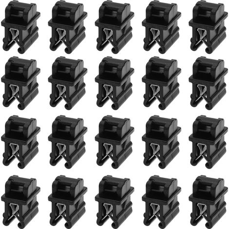 Lot de 20 supports d'attache de câble en plastique 15 x 10,8 x 3 mm - Clips de fixation pour la gestion des câbles - Noir (1/5)
