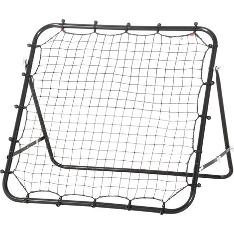 Mur de rebond pour football, 84 x 84 cm, angle réglable en continu, but de football pour l'entraînement au tir, aux passes et au contrôle du ballon chez les jeunes, noir (1/5)
