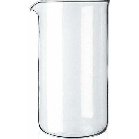 Verre à piston 8 tasses – Verre borosilicate transparent – Résistant jusqu'à 250°C – Diamètre 10 cm – Volume 1 litre (1/5)