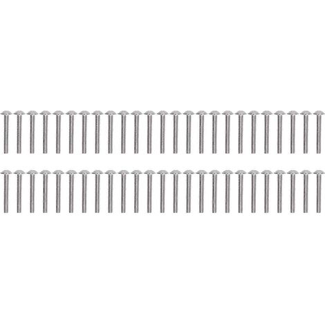 50 Stück Flanschschrauben mit Linsenkopf, A2-70 Edelstahl, Linsenkopf-Innensechskantschrauben, Set M4x30 mm