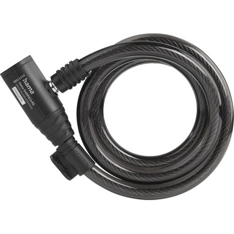 CÂBLE ANTIVOL EN SPIRALE POUR VÉLO, 120 CM, NOIR HAMA (1/5)