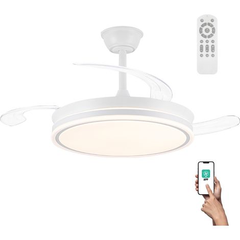 Ventilador LED aspas retráctiles Miso Evo Blanco CCT Dim (72W) (1/5)