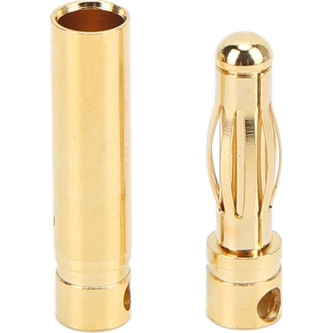 Fiche banane mâle femelle plaqué or 4mm - Connecteurs pour batterie RC ESC - Lot d'accessoires (1/5)