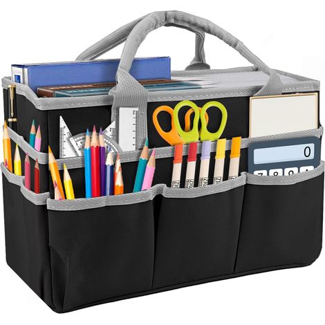 Multifunktionale Tragetasche für Bastelarbeiten, Nähen, Schule, Reisen, Ölmalerei (schwarz) (1/5)