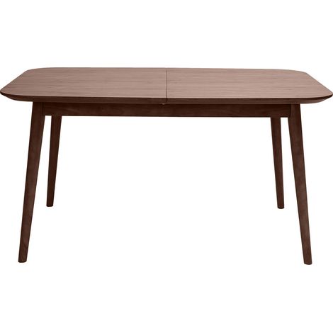 Tavolo allungabile con allunghe integrate rettangolare in legno scuro noce L140-170 cm ANK