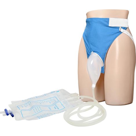 Urine Collection Bag for Men, Reusable and Portable Urinary Drainage Bag with 2 System Urine Catheter Bags (Blue-Man) (1/5)