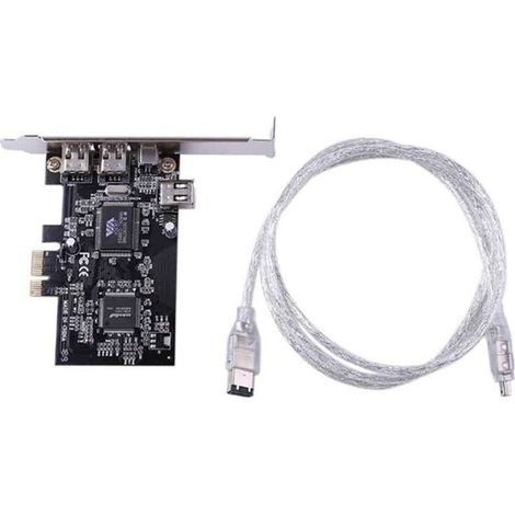 Compatible avec les cartes adaptateurs PCIe 4 (3 connecteurs 6 broches + 1 connecteur 4 broches) FireWire 800 IEEE 1394 Haute Vitesse 800 Mbps, comprend un câble 6 broches vers 4 broches. (1/5)