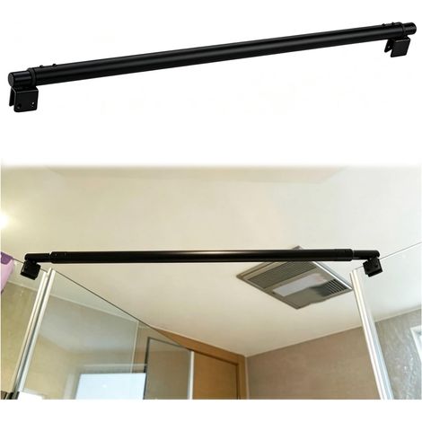 Barre de support télescopique pour paroi douche en verre sans (1/5)