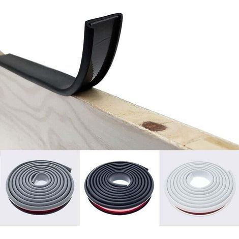 2 m schwarzes, U-förmiges 16 mm Klebekantenband, hitzebeständig, Eichenholz-Kantenleiste für Arbeitsplatten, weiche TPE-Kantenabdeckung für Möbel (1/4)