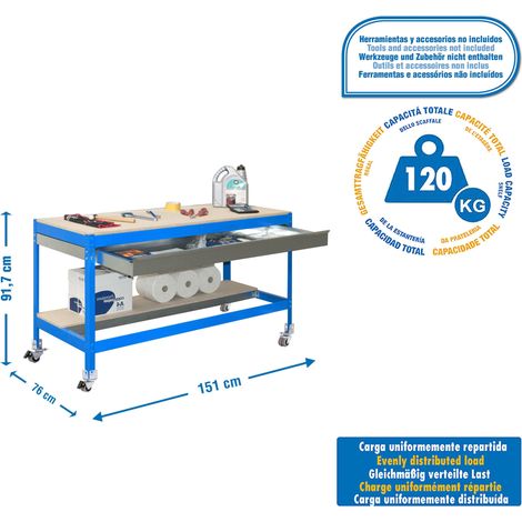 Simonrack Simonwork Mobile BT0 Box 1500 Blau Tisch Büro