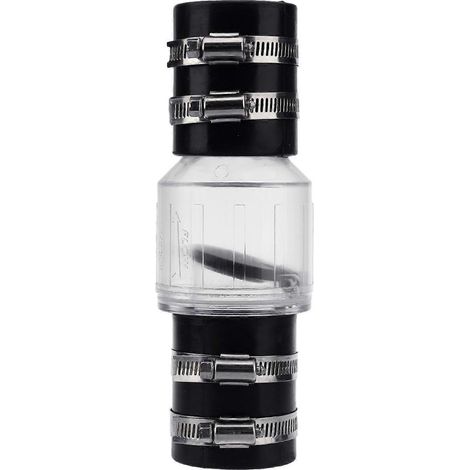 Clapets anti-retour Silents pour pompes de puisard avec 4 colliers de serrage en acier inoxydable et clapet à ressort pour la prévention du refoulement 2 pouces (1/5)