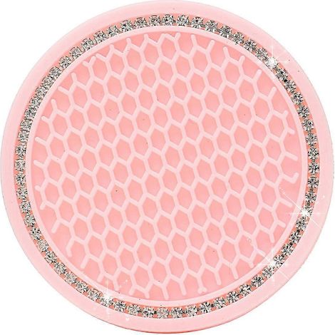 2er-Set Auto-Untersetzer, Wasserbecher- und Flaschenhalter, rutschfeste Silikonmatte für die Innenausstattung Ihres Autos-Pink (1/5)