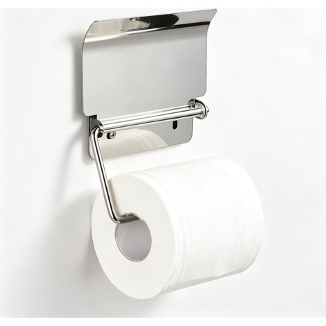 Porte Papier Toilette Mural sans Perçage avec Cache 1 Pièce pour Les WC, sans Colle fournie (1/5)