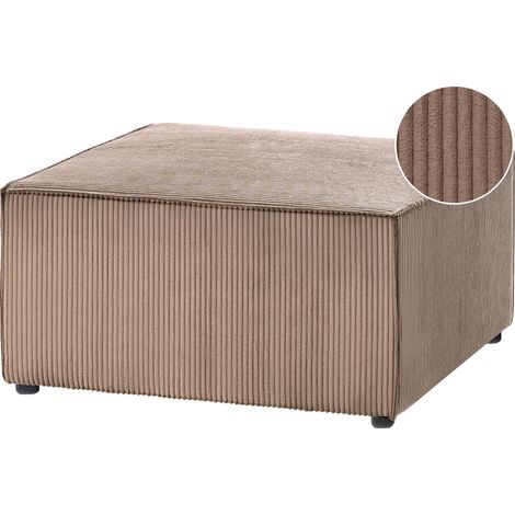 Otomana de pana 83 x 83 cm reposapiés diseño moderno sala de estar beige arena Lemvig (1/5)