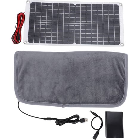 Coussin chauffant solaire pour animaux de compagnie, lit d'hiver pour chien avec boîte de stockage d'énergie, tapis intérieur et extérieur pour chiens et chats (1/5)