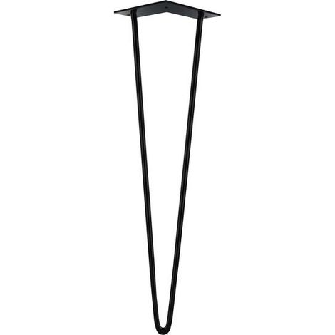 Pied de table design fixe acier époxy noir, de 30 à 50 cm