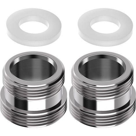 Juego de 2 adaptadores de grifo M22/M24 - Adaptadores de rosca macho M22 y M24 - Adecuados para cocina, ahorro de agua, tratamiento de agua y conexiones de mangueras