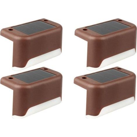 Set mit 8 LED-Solar-Wandleuchten für den Außenbereich – Gartenbeleuchtung – Energieeffiziente Beleuchtung für Balkone und Terrassen – Solarbeleuchtung für den Außenbereich – Warmes Licht für Treppen (1/5)