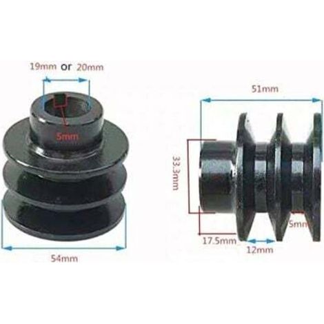 Puleggia tendicinghia a doppia gola per cinghia trapezoidale DIRE DOUT, diametro interno 20 mm, compatibile con motori Graciella Ho/NDA 168F 170F GX110 GX120 GX160 GX200 7HP per ATV go-kart (colore) (1/3)