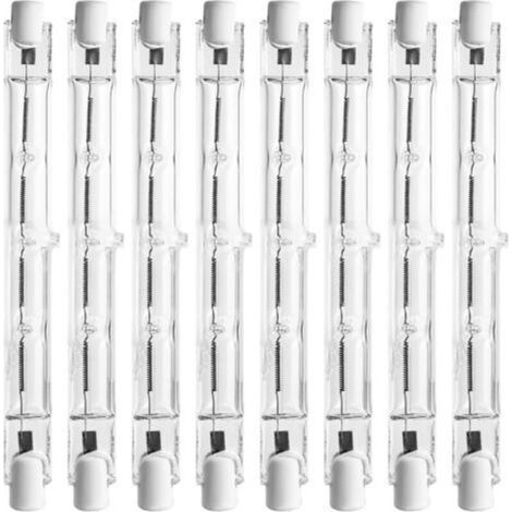 8er-Pack R7s 118 mm 500 W 2800 K warmweiße, dimmbare Halogenlampen – 7000 lm – 220–240 V Wechselstrom – Für professionelle Beleuchtung – AC220–240 V A+++