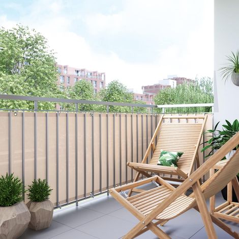 Brise Vue - Toile De Balcon Basic - Pare-Vue Protection Contre Le Vent Solaire Revêtement De Balcon - 600 X 90 cm (1/5)