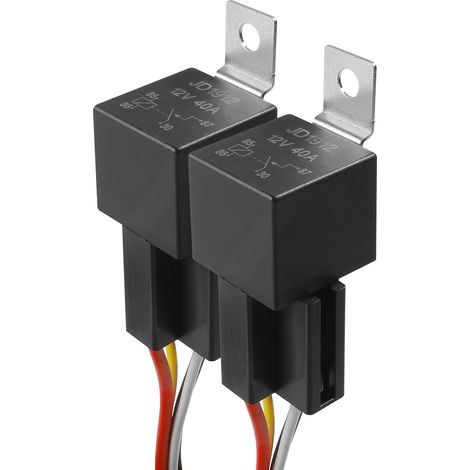 2PCS Relais 12V de Voiture avec Prise, Commutateurs et Démarreurs,SPST Relais Automatique de Commutation de Voiture avec Fils,Convient aux Voitures,Camions (12V/4 pin avec prise de fil) (1/5)
