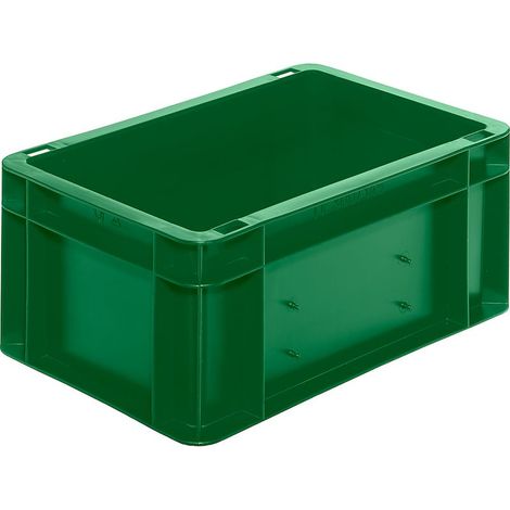 Conteneur de transport gerbables L300xl200xH145 mm vert PP parois latérales fermées (1/5)
