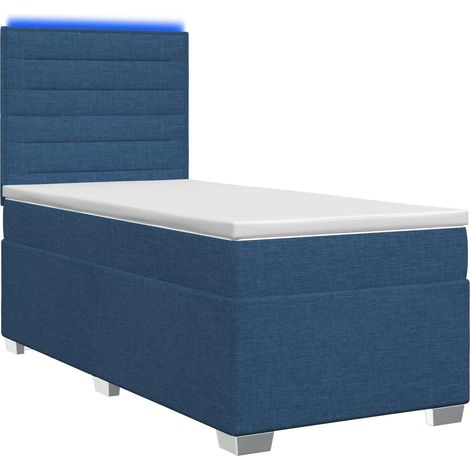 Maison Exclusive - Letto box spring con materasso Blu 90 x 200 cm Tessuto (1/5)