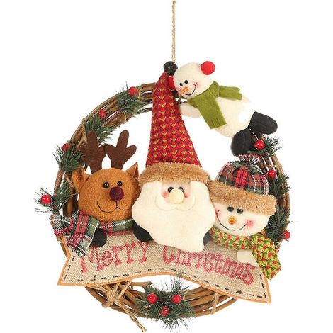 Weihnachtskranz, Weihnachtstürdekoration, Wandweihnachtskranz, Weihnachtsgirlande, Kamindekoration (AAA) (1/5)