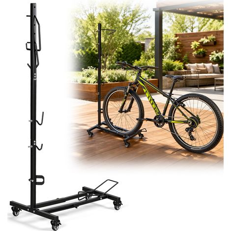 TolleTour Range vélo 3 en 1 réglable acier noir pour garage (1/5)
