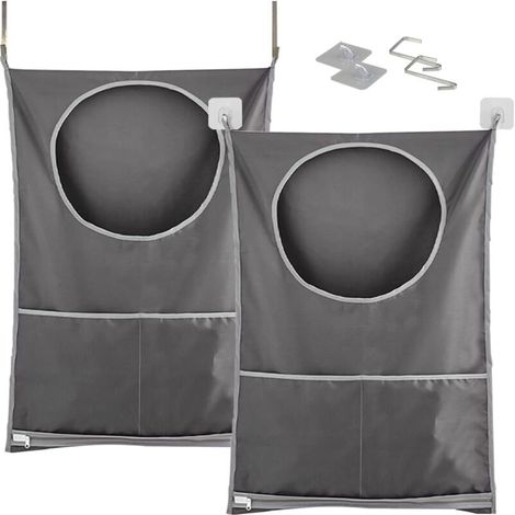 Bolsas colgantes de tela Oxford para la ropa sucia, cestas de almacenamiento colgantes de gran capacidad para ropa o juguetes (2 unidades) -Crezuo