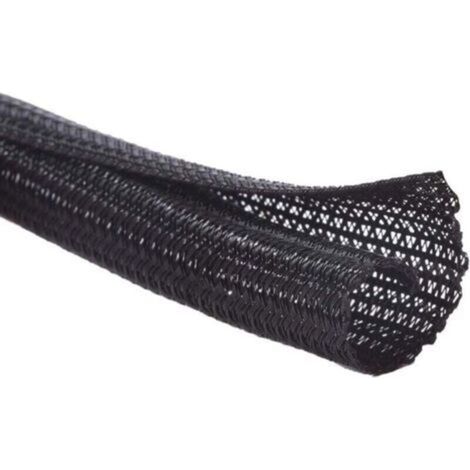13mm-3m Gaine Câble Auto-Fermeture Manchon de Câble Cache Câble Range Câble Gestion des Câbles pour Ordinateur, Automobile - Noir