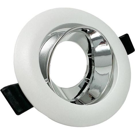 Portafaretto Orientabile Incasso Soffitto Supporto Tondo Faretto Bianco Argento (1/4)
