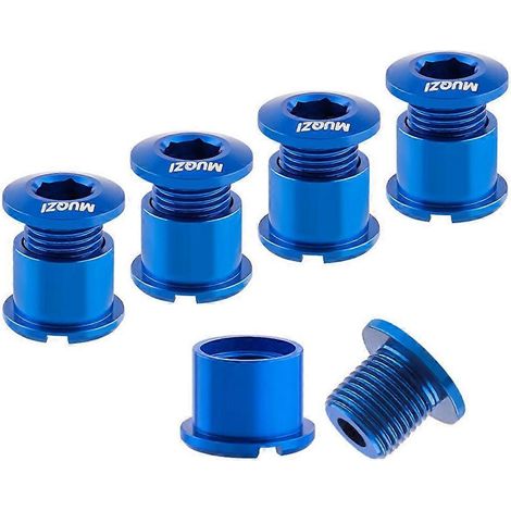 MUQZI Kit de 5 vis de plateau 8,5 mm pour double plateau, pour vélos de route et VTT, bleu (1/5)