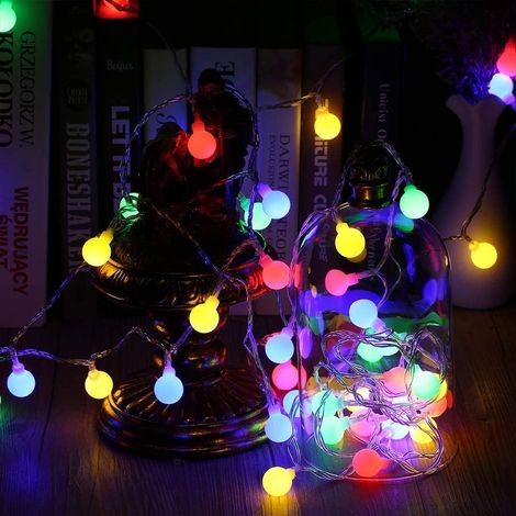 ZOLGINAH Guirnalda de Luces, 1,5 m 10 LED Bola de Luz Guirnalda Impermeable Interior Exterior 8 Modos para Dormitorio Jardín Terraza Fiesta de Bodas, Multicolor (1/5)