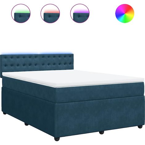 Maison Exclusive - Boxspringbett mit Matratze Blau 160x200 cm Sam