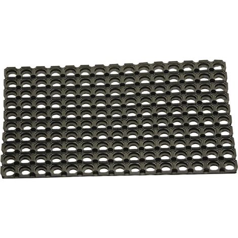 Tapis caillebotis 40x60cm – Caoutchouc 100% – Anti-dérapant – Épaisseur 1,4cm – Résistant aux intempéries et UV – Nettoyage facile au jet d'eau – Id Mat (1/6)