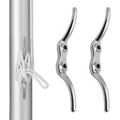 Bootsklampe, Festmacherklampe, Klampenhaken, Festmacherklampe, Bootsfestmacherzubehör, Flaggenmast-Seilklampenhaken für Boote, Yachten, Flaggenmast, 2er-Pack (1/5)