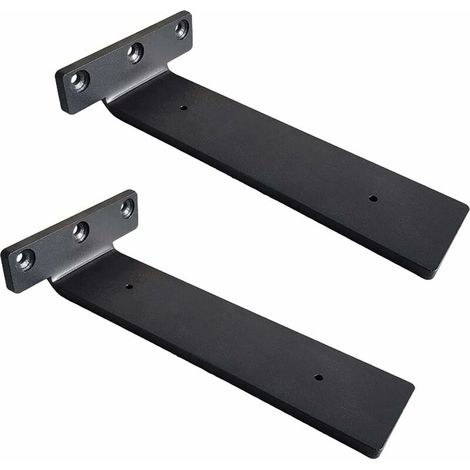Supports d'étagère Invisibles Support d'étagère en métal Supports d'étagère flottants Robustes 2 pièces, avec Accessoires de Montage, pour Salons, Cuisines, étagères (250 mm) (1/5)