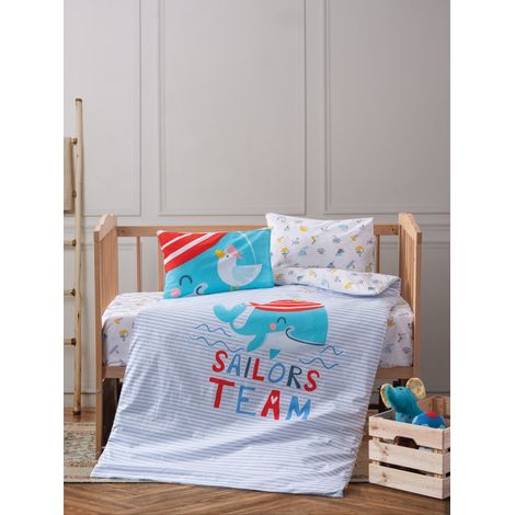 Funda nórdica, funda nórdica, ropa de cama Set 100% Algodón Azul Blanco Rojo
