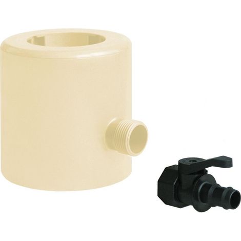 First Plast – Collecteur eaux pluviales pour tubes Ø63-80-100 – Filetage sortie 1" – Type sortie cuve – Gouttière de 25 – Couleur sable (1/7)