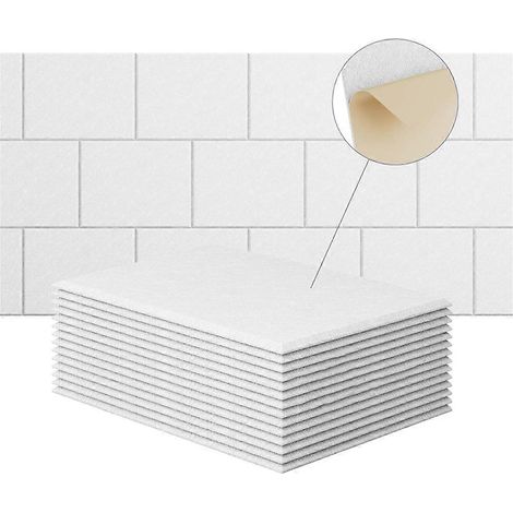 15er-Pack Akustikwandpaneele, 12 x 8 x 4 Zoll, selbstklebend, weiß