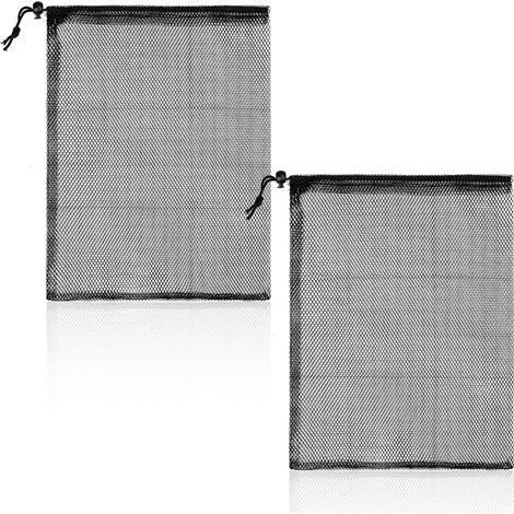 2pcs Sac Filtrant, 39x30cm Cordon de Serrage, Maille Polyester, Pour Pompe Étang Fontaine (1/5)