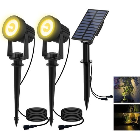 Spot Solaire Extérieur - 1 Pièce - Aluminium Et ABS - Étanche IP65 - Pour Jardin Et Allée - Lumière Jaune Chaud (1/5)