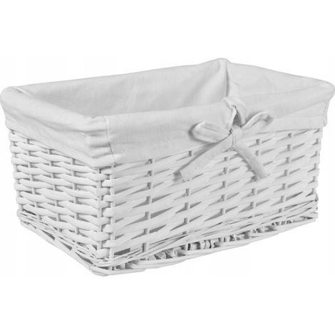 Panier en osier 30x20x15 - blanc (1/5)