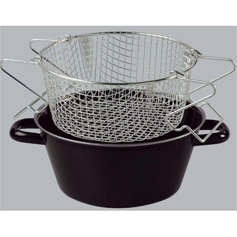 Riess Poêle à frites avec insert Ø20cm Noir Émail (1/5)