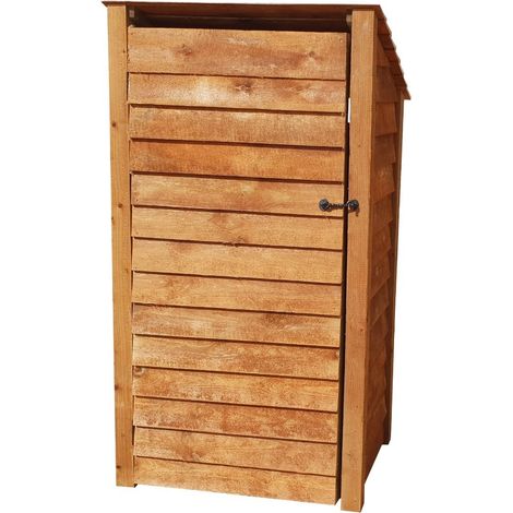 Wooden Log Store Reverse Roof, W99xH180cm (Brown finish) With doors