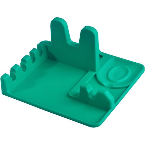 Sollbry Soporte de silicona para cucharas y tapas de ollas para encimera de cocina, cucharón, espátula, cuchara y pinzas, silicona de grado alimenticio, resistente al calor, antideslizante. (1/5)