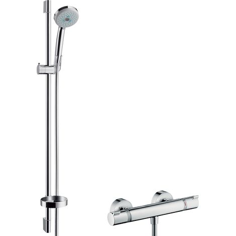 Hansgrohe Brausenkombi Croma 100 Multi/Ecostat Comfort und Brausenstange Unica'C 900mm 27085000 (1/10)